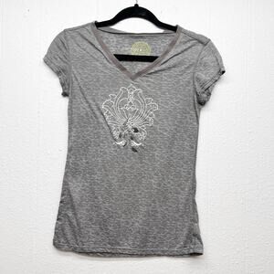 Eco Yoga T-Shirt Womens Small Organic Cotton Rhinestones Athleisure Sustainable